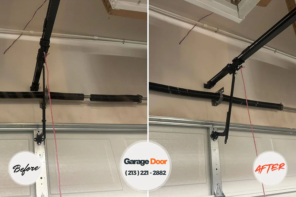 Before and after: garage door repair Elwood, NY